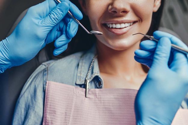 dental health woman taking care of her dental health