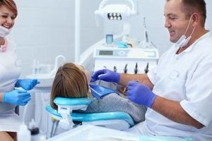 woman having a dental exam